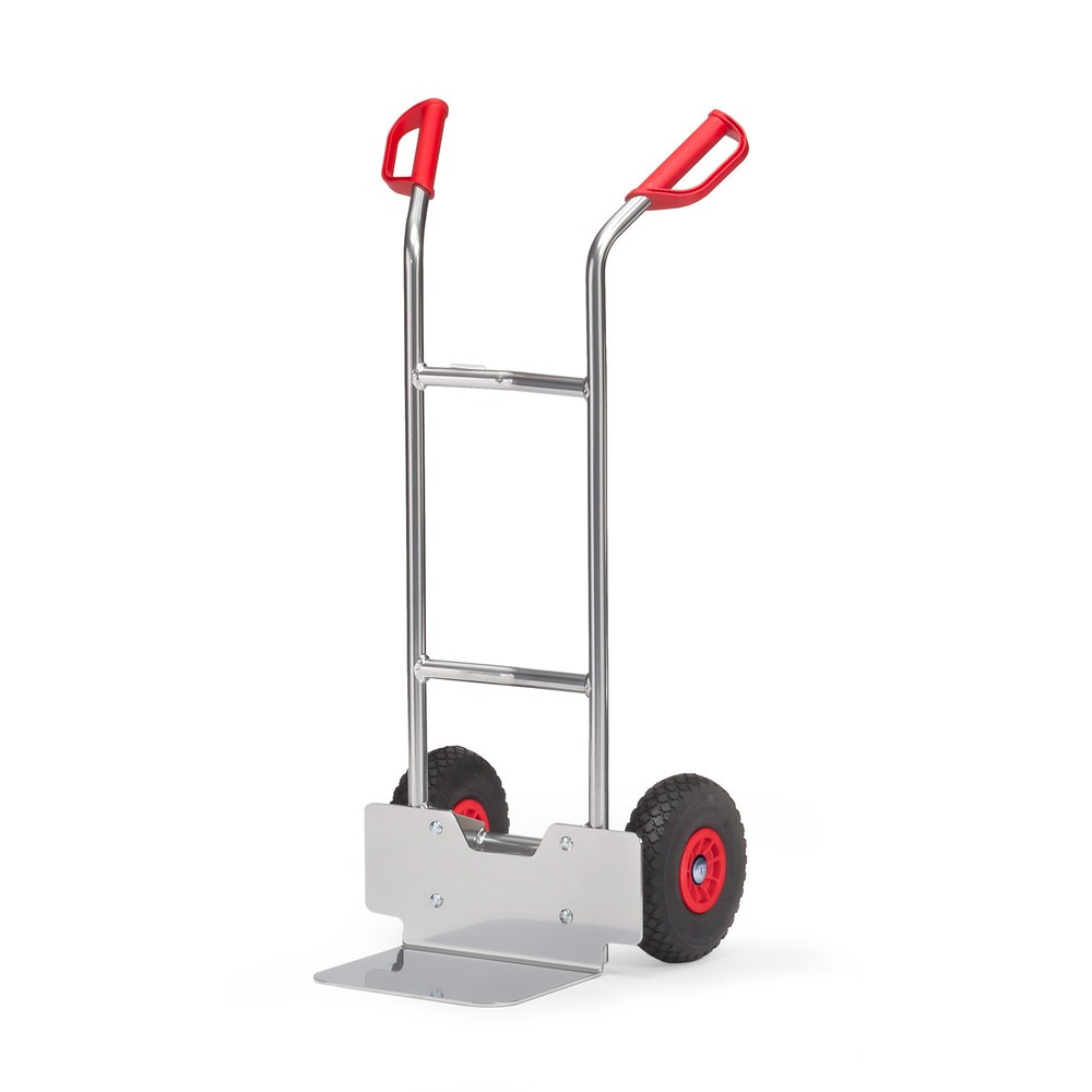fetra® Alu-Stapelkarre, Tragkraft 150 kg, Schaufel BxT 320 x 250 mm, PU-Bereifung