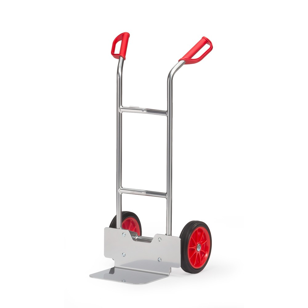 fetra® Alu-Stapelkarre, Tragkraft 150 kg, Schaufel BxT 320 x 250 mm, Vollgummi-Bereifung