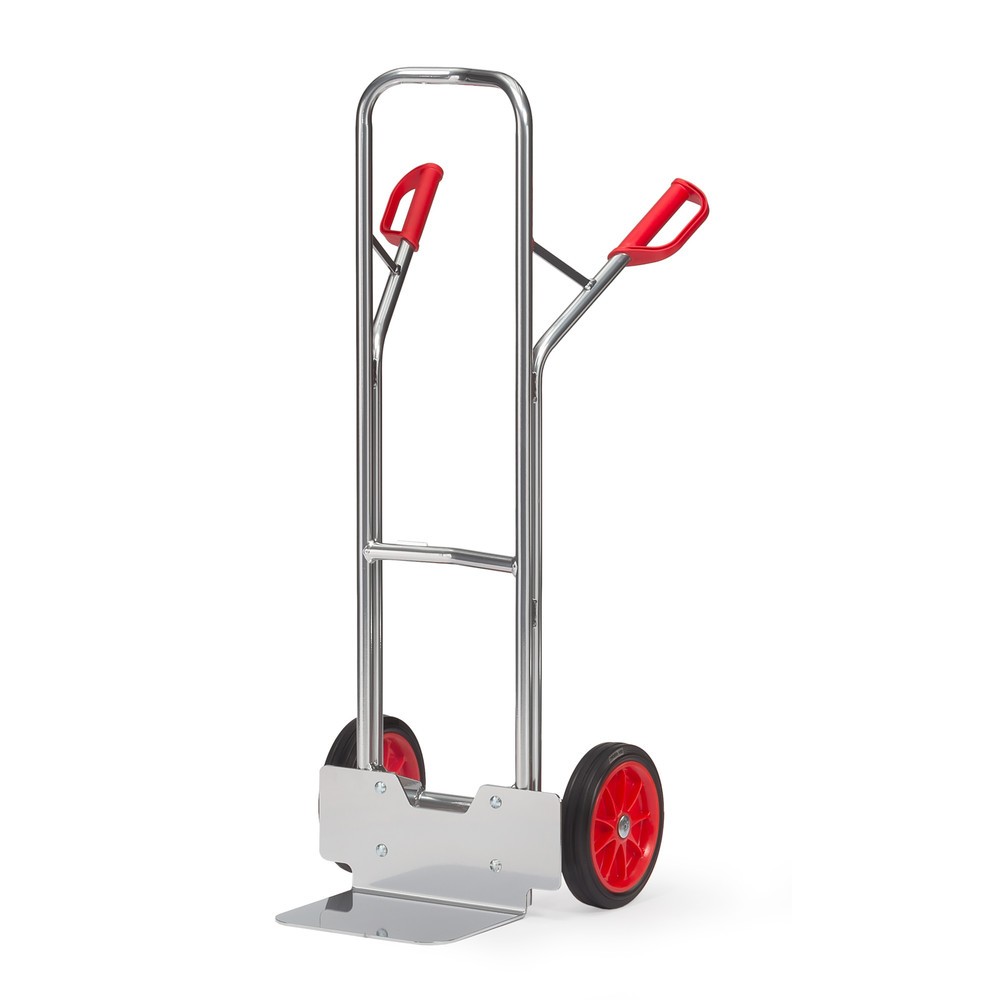 fetra® Alu-Stapelkarre, Tragkraft 200 kg, Schaufel BxT 320 x 250 mm, Vollgummi-Bereifung