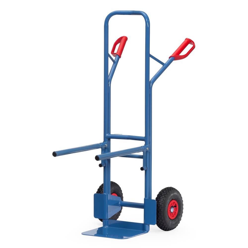 fetra® Stuhlkarre aus Stahl, Traggestell anschraubbar, Schaufel BxT 320 x 250 mm, Luft-Bereifung