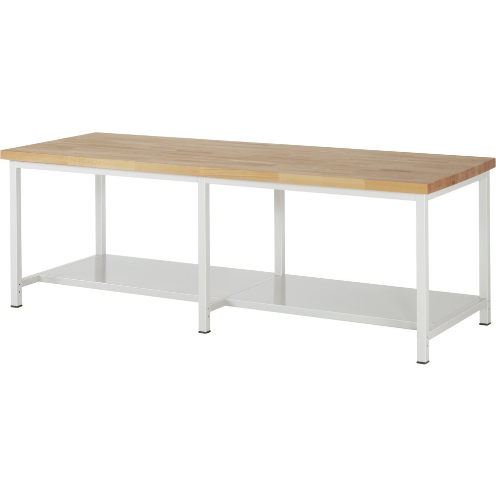 RAU Werkbank Serie 8000, 1 Ablageboden Tiefe 650 mm, HxBxT 840 x 2.500 x 900 mm