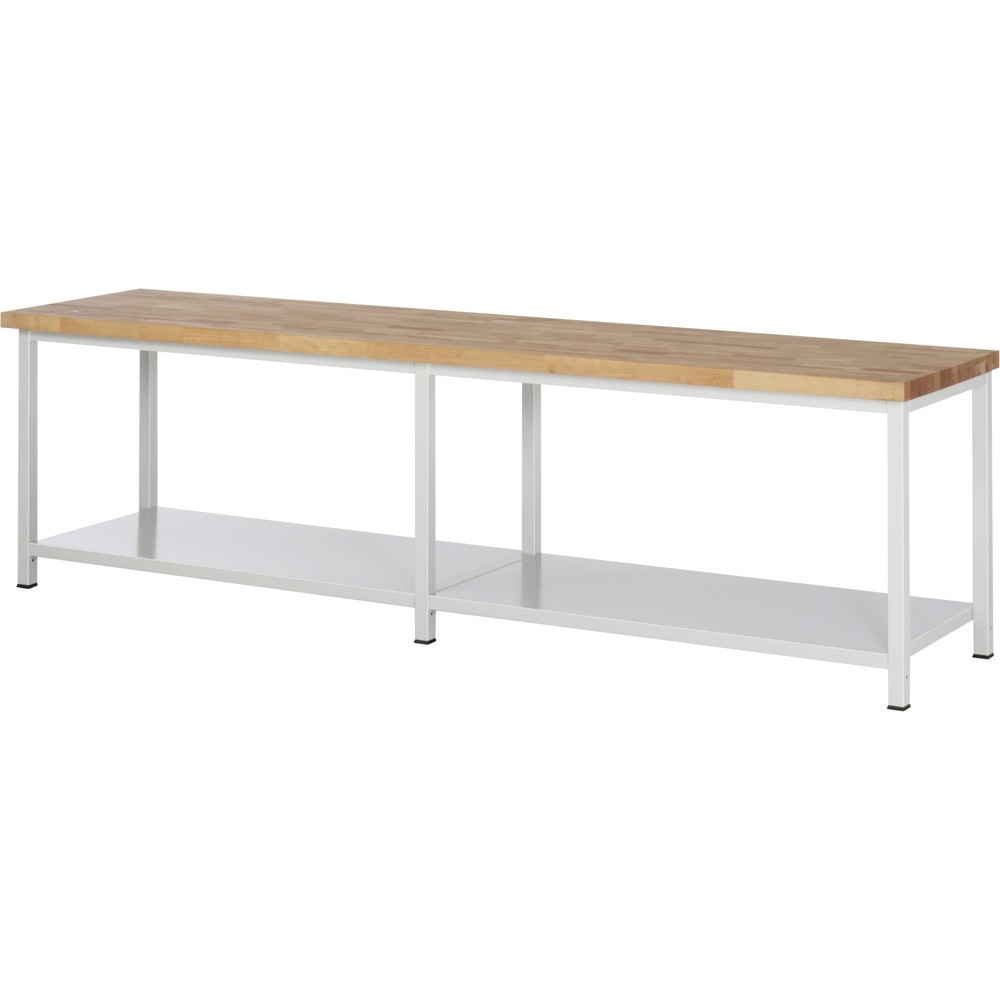 RAU Werkbank Serie 8000, 1 Ablageboden Tiefe 650 mm, HxBxT 840 x 3.000 x 700 mm