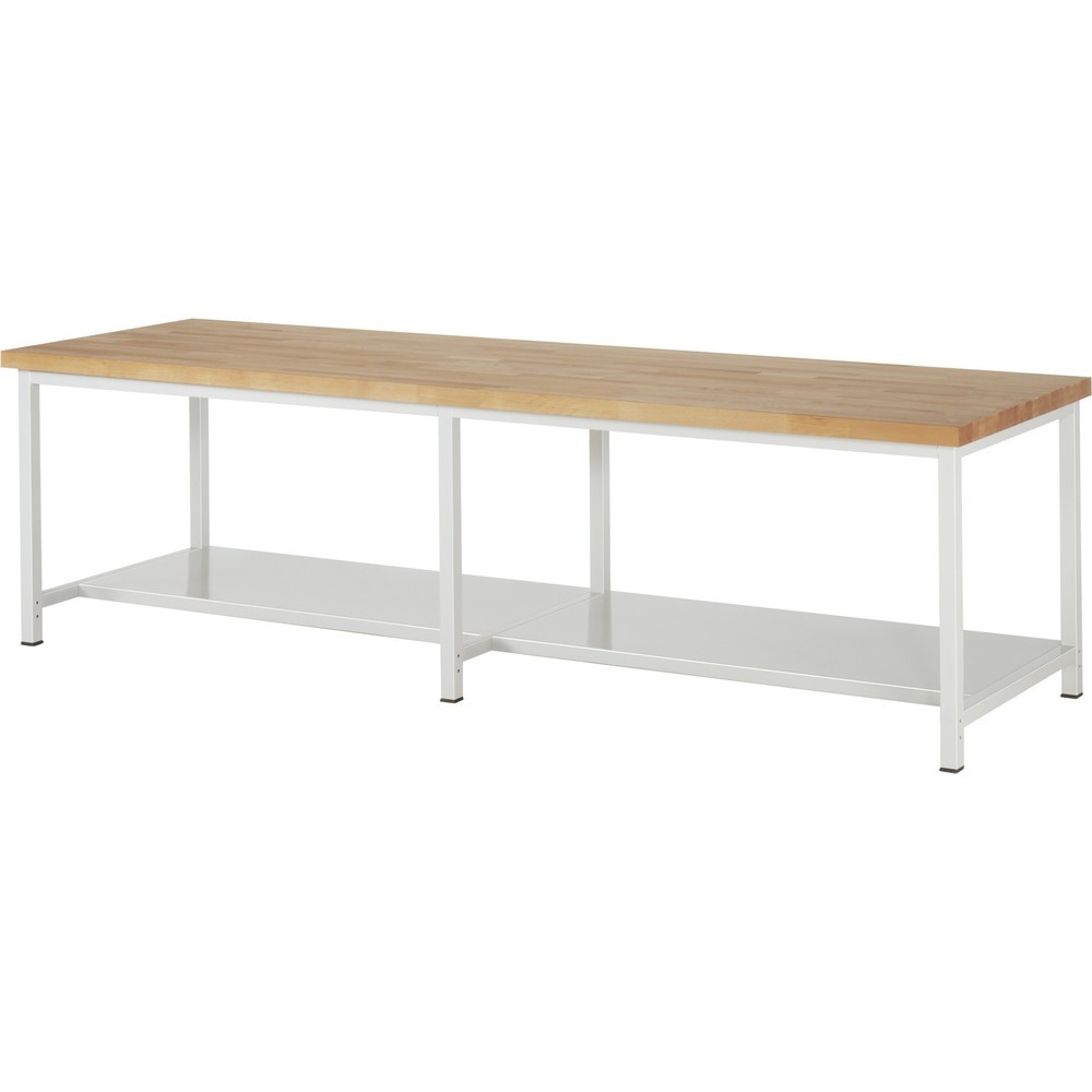 RAU Werkbank Serie 8000, 1 Ablageboden Tiefe 650 mm, HxBxT 840 x 3.000 x 900 mm