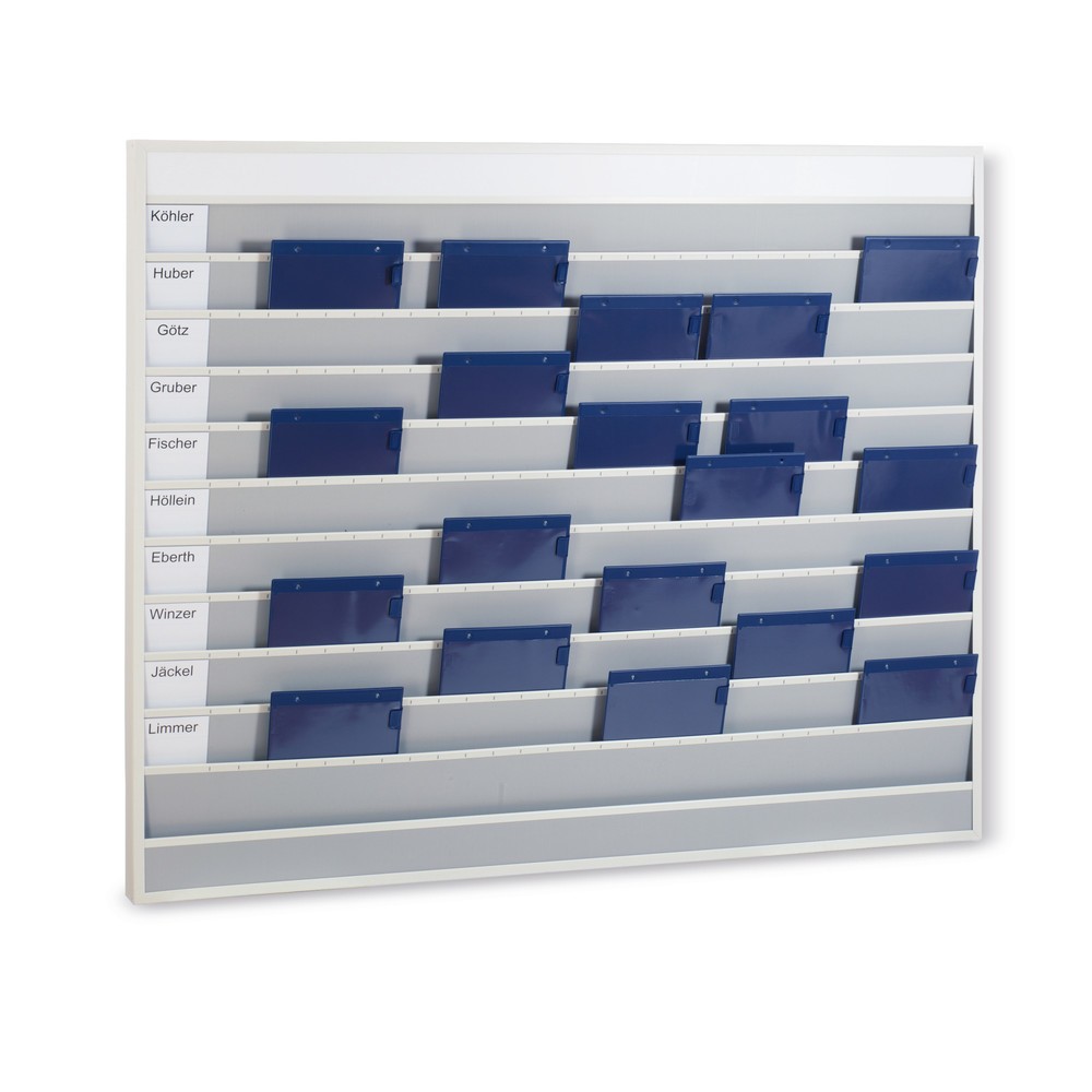 Wandtafel aus robustem PP, breit, HxB 1.285 x 1.575 mm, mit 10 Schienen