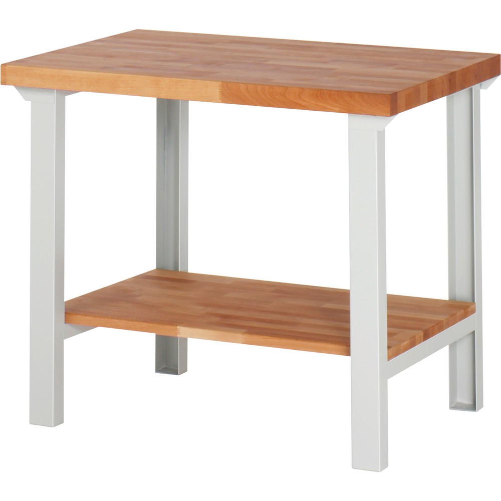 RAU Werkbank Serie 7000, 1 Buche-Massiv-Ablageboden, HxBxT 840 x 1.000 x 700 mm