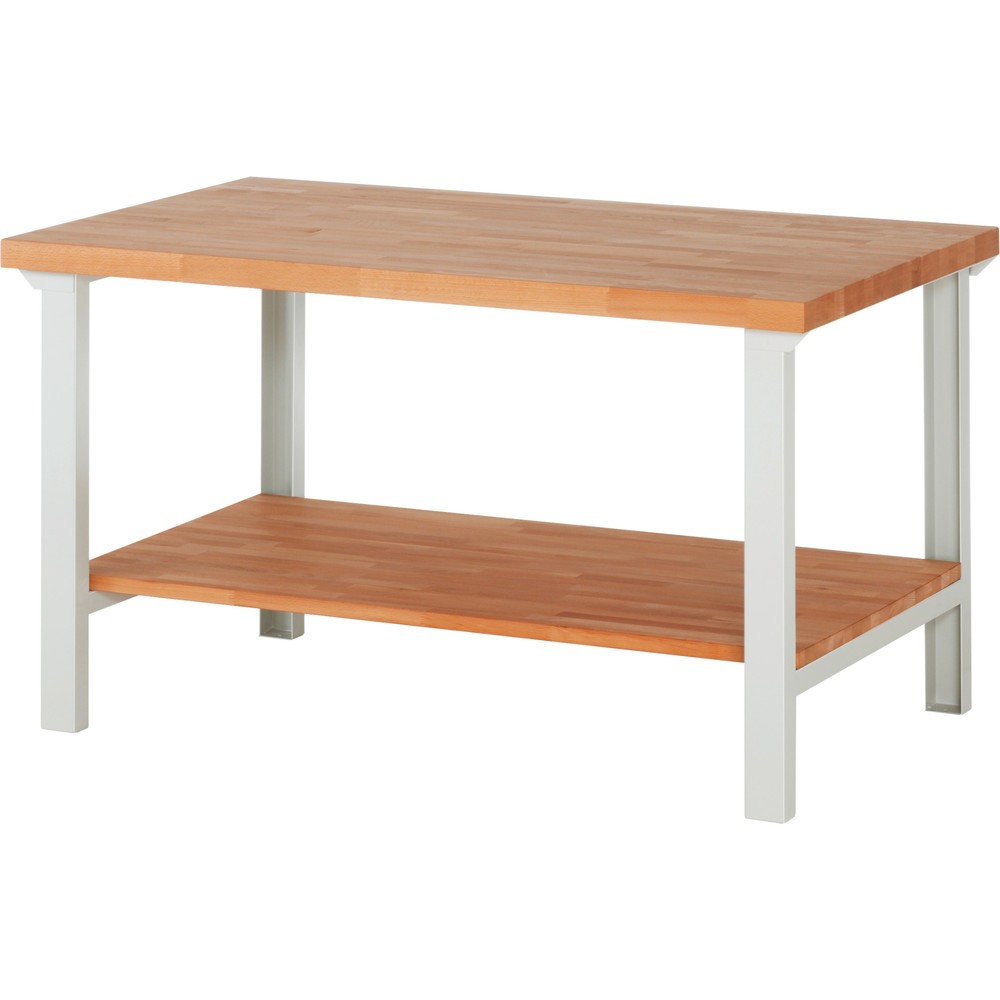 RAU Werkbank Serie 7000, 1 Buche-Massiv-Ablageboden, HxBxT 840 x 1.500 x 900 mm