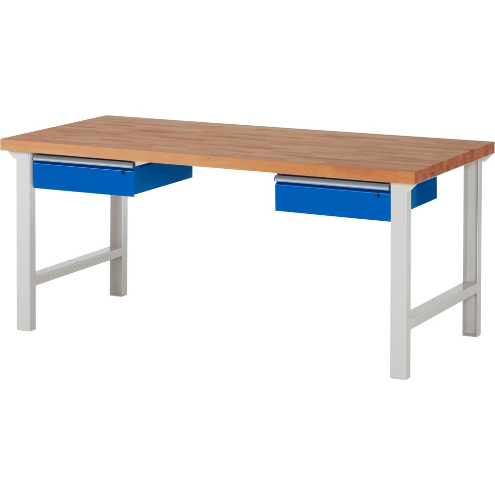 RAU Werkbank Serie 7000, HxBxT 840 x 2.000 x 900 mm, 2 Schubladen 2 x 150 mm
