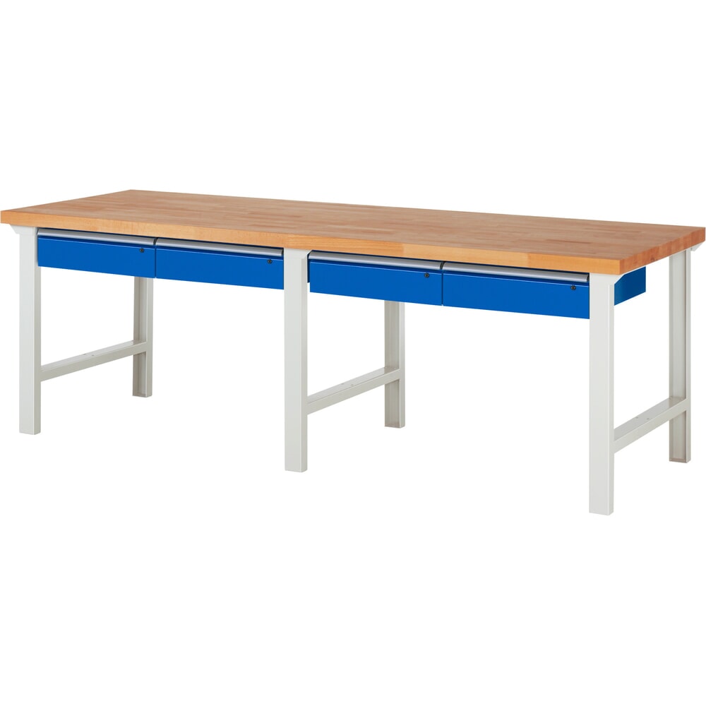 RAU Werkbank Serie 7000, HxBxT 840 x 2.500 x 900 mm, 4 Schubladen 4 x 150 mm