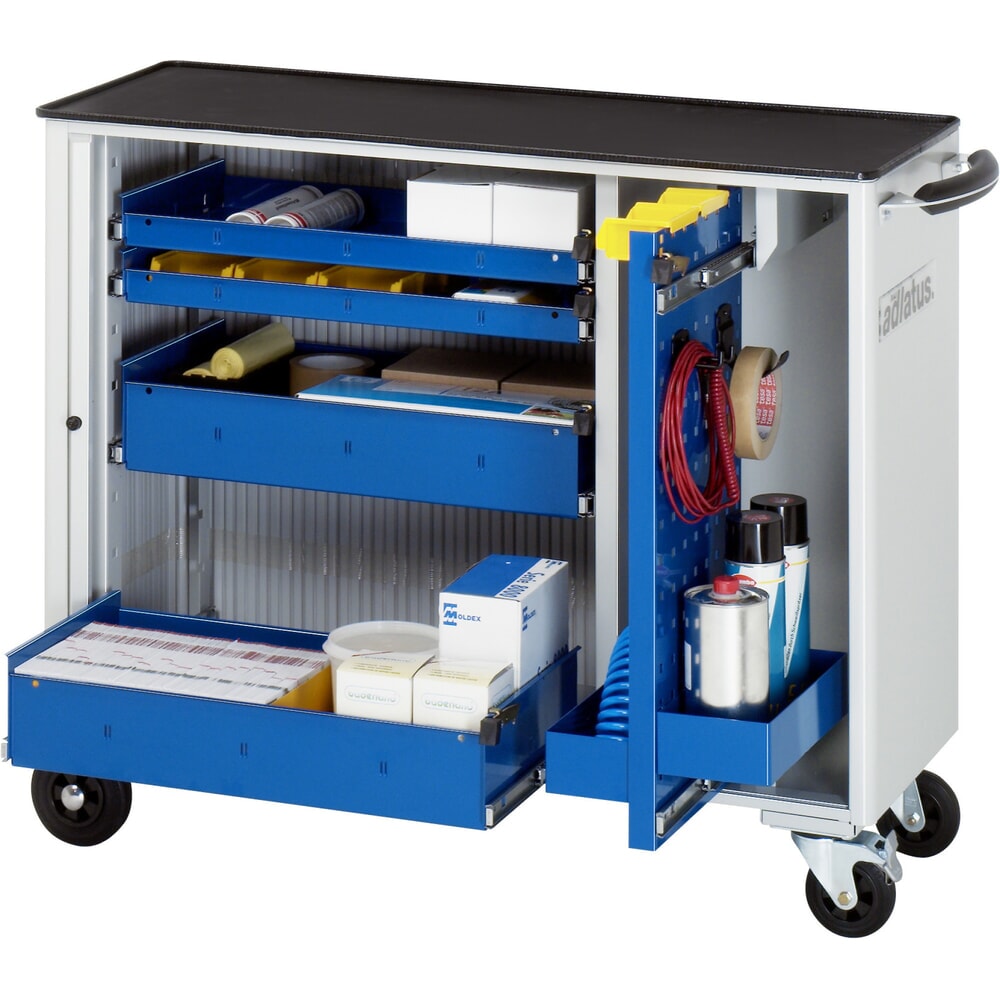 RAU Werkzeugwagen Serie adlatus, HxBxT 860 x 1.025 x 400 mm, 4 Schubladen 2 x 40, 2 x 105 mm, Arbeitsplatte Metall