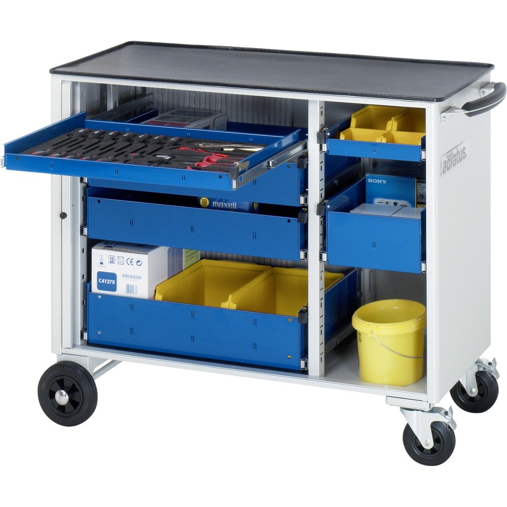 RAU Werkzeugwagen Serie adlatus, HxBxT 890 x 1.025 x 520 mm, 6 Schubladen 2 x 40, 2 x 105, 2 x 130 mm, Arbeitsplatte Metall