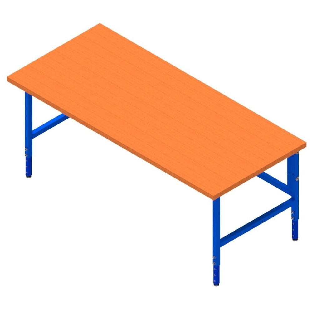 DAHMEN Manuell höhenverstellbarer Packtisch Multiplex, einseitig, HxBxt 710-960 x 2.000 x 900 mm