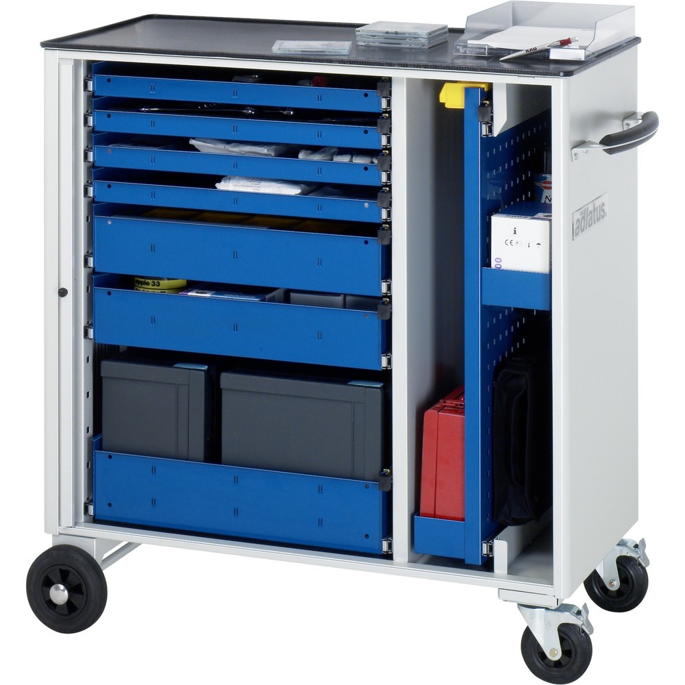 RAU Werkzeugwagen Serie adlatus, HxBxT 1.080 x 1.025 x 520 mm, 7 Schubladen 4 x 40, 2 x 105, 1 x 130 mm, Arbeitsplatte Metall