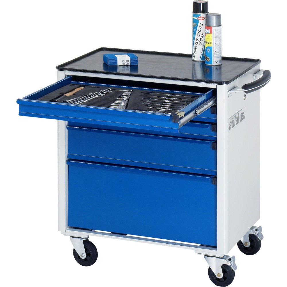 RAU Werkzeugwagen Serie adlatus 700, HxBxT 790 x 700 x 510 mm, 5 Schubladen 3 x 65, 1 x 130, 1 x 260 mm, Arbeitsplatte Metall