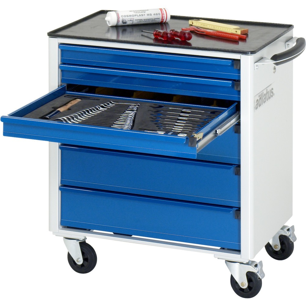 RAU Werkzeugwagen Serie adlatus 700, HxBxT 790 x 700 x 510 mm, 6 Schubladen 3 x 65, 3 x 130 mm, Arbeitsplatte Metall