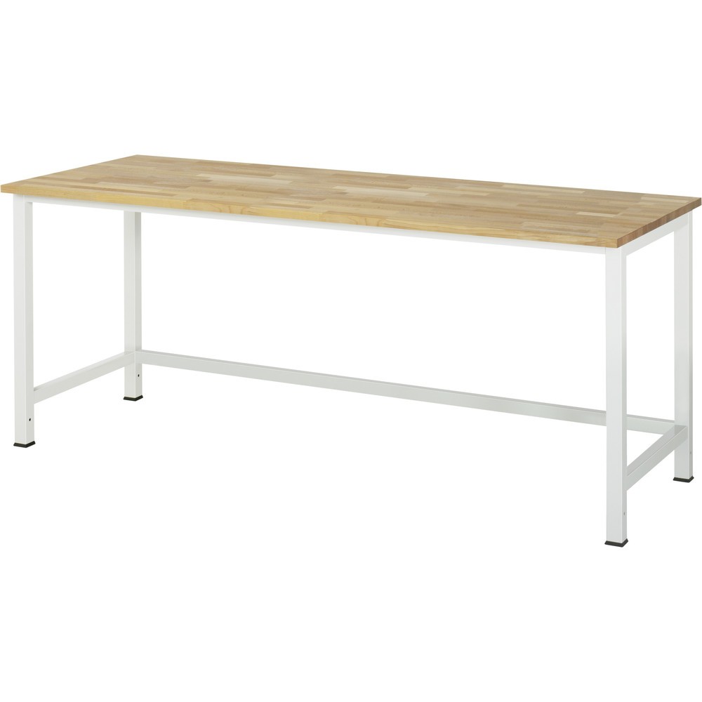 RAU Werktisch 900, HxBxT 825 x 2.500 x 800 mm, Arbeitplatte Buche-Massiv