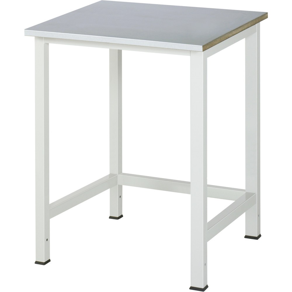 RAU Werktisch 900, HxBxT 825 x 750 x 800 mm, Arbeitplatte Edelstahlblech-Belag