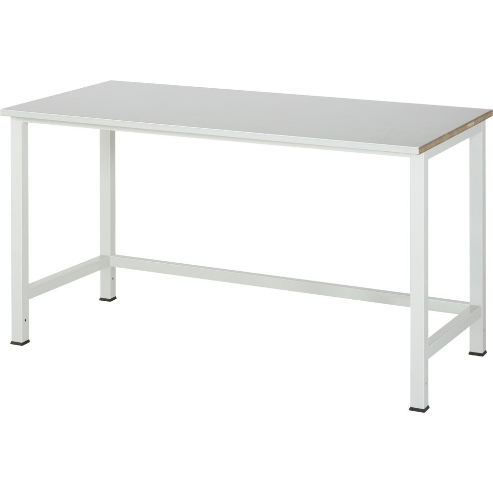 RAU Werktisch 900, HxBxT 825 x 1.500 x 800 mm, Arbeitplatte Edelstahlblech-Belag