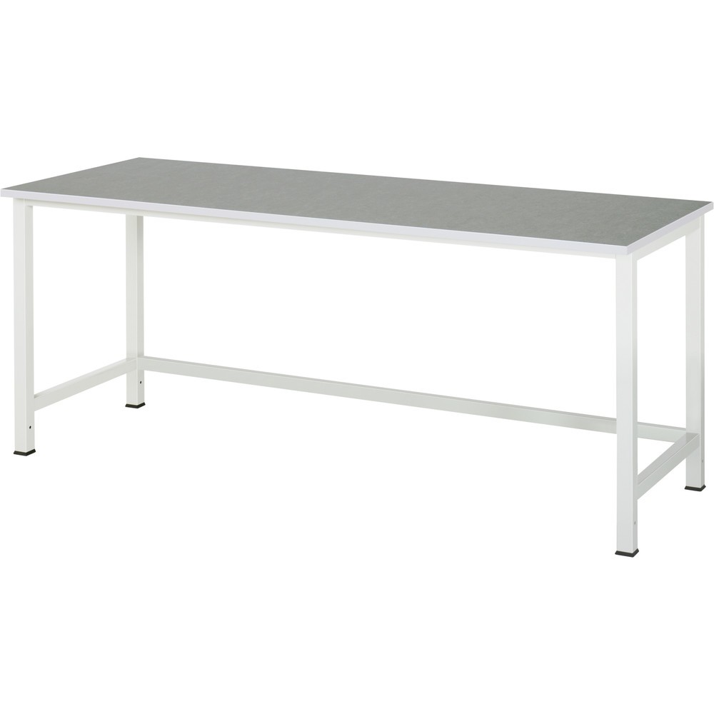 RAU Werktisch 900, HxBxT 825 x 2.500 x 800 mm, Arbeitplatte Universal-/Linoleum-Belag