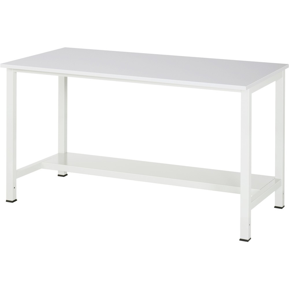 RAU Werktisch 900 mit Ablageboden Tiefe 320 mm, HxBxT 825 x 1.500 x 800 mm, Arbeitplatte Melamin-Belag