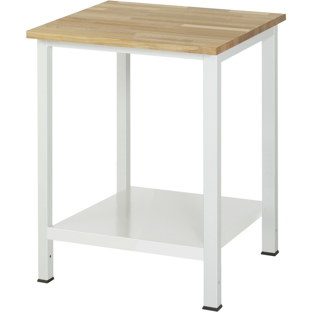 RAU Werktisch 900 mit Ablageboden Tiefe 650 mm, HxBxT 825 x 750 x 800 mm, Arbeitplatte Buche-Massiv