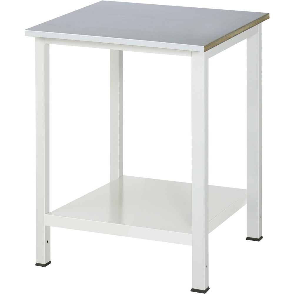 RAU Werktisch 900 mit Ablageboden Tiefe 650 mm, HxBxT 825 x 750 x 800 mm, Arbeitplatte Stahlblech-Belag