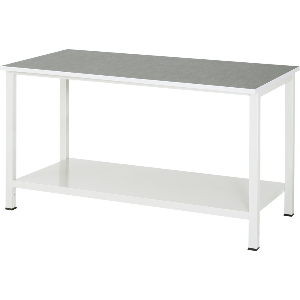 RAU Werktisch 900 mit Ablageboden Tiefe 650 mm, HxBxT 825 x 1.500 x 800 mm, Arbeitplatte Universal-/Linoleum-Belag