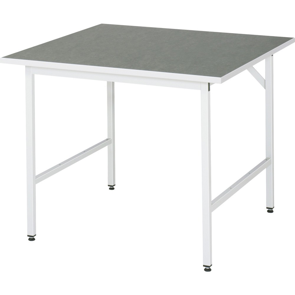 RAU höhenverstellbarer Werktisch Serie JERRY, HxBxT 800-850 x 1.000 x 1.000 mm, Arbeitsplatte Universal-/Linoleum-Belag