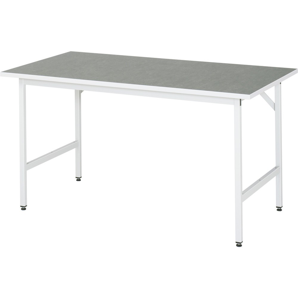 RAU höhenverstellbarer Werktisch Serie JERRY, HxBxT 800-850 x 1.500 x 800 mm, Arbeitsplatte Universal-/Linoleum-Belag