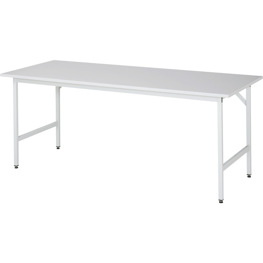 RAU höhenverstellbarer Werktisch Serie JERRY, HxBxT 800-850 x 2.000 x 800 mm, Arbeitsplatte Melamin-Belag