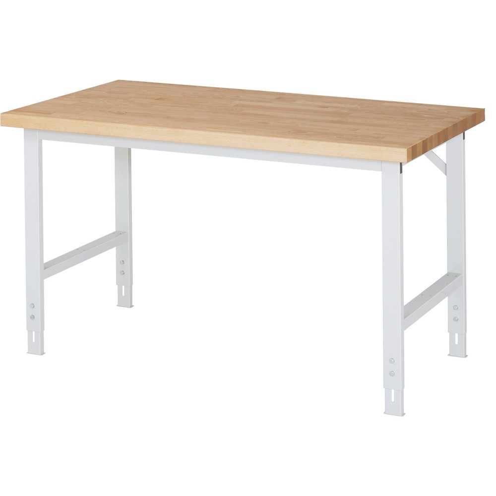 RAU höhenverstellbarer Werktisch Serie TOM, HxBxT 780-1.100 x 1.500 x 700 mm, Buche Furnier