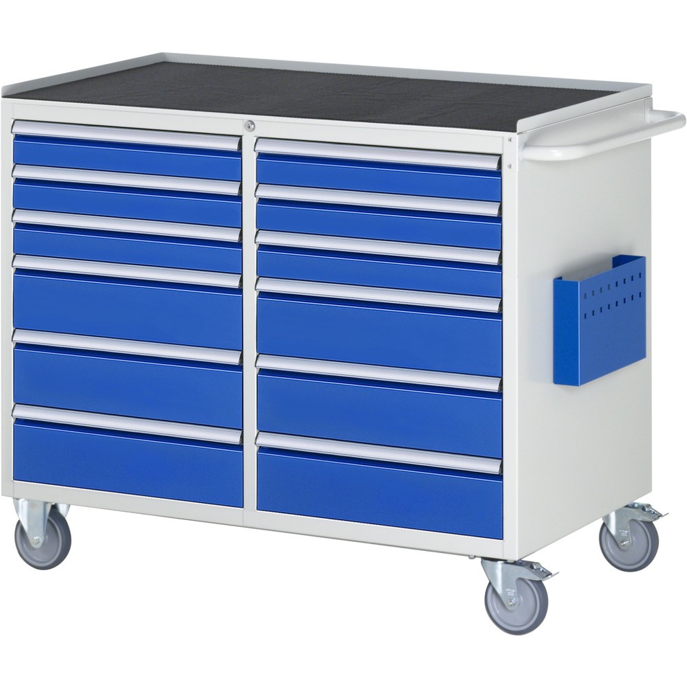 RAU Werkstattwagen Serie 7000, HxBxT 975 x 1.145 x 650 mm, 12 x 90%-Auszug-Schubladen 6 x 90, 6 x 150 mm, Arbeitsplatte Metall