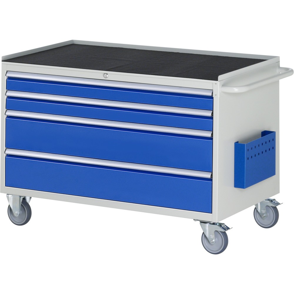 RAU Werkstattwagen Serie 7000, HxBxT 795 x 1.145 x 650 mm, 4 x 100%-Auszug-Schubladen 2 x 90, 2 x 180 mm, Arbeitsplatte Metall
