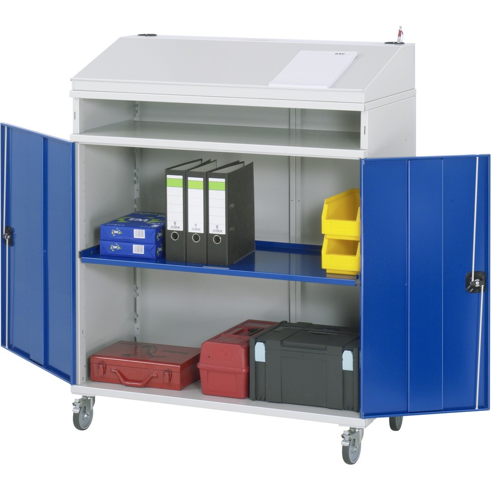 RAU mobiles Rollpult, HxBxT 1.235-1.345 x 1.100 x 520 mm, ohne Schubladen