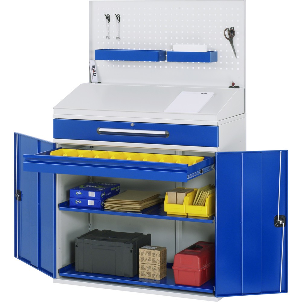 RAU Pultschrank, HxBxT 1.110-1.770 x 1.100 x 520 mm, Schubladen 1 x 80, 1 x 120 mm