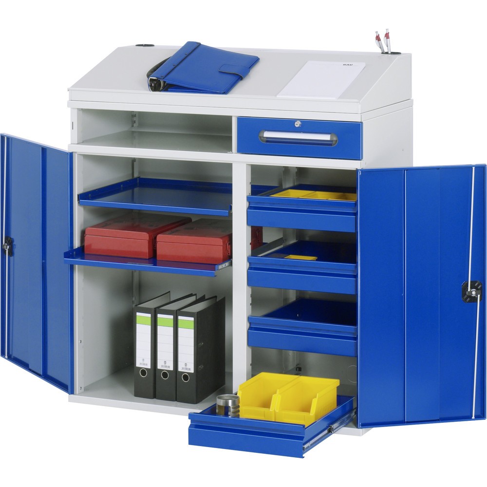 RAU Pultschrank, HxBxT 1.110-1.220 x 1.100 x 520 mm, Schubladen 4 x 80, 1 x 120 mm