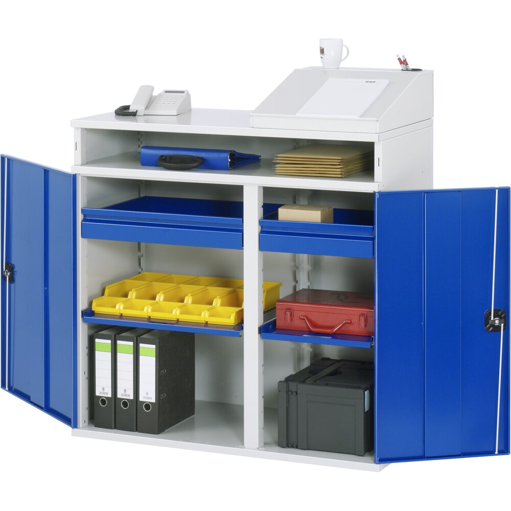 RAU Pultschrank, HxBxT 1.060-1.220 x 1.100 x 520 mm, Schubladen 2 x 80 mm