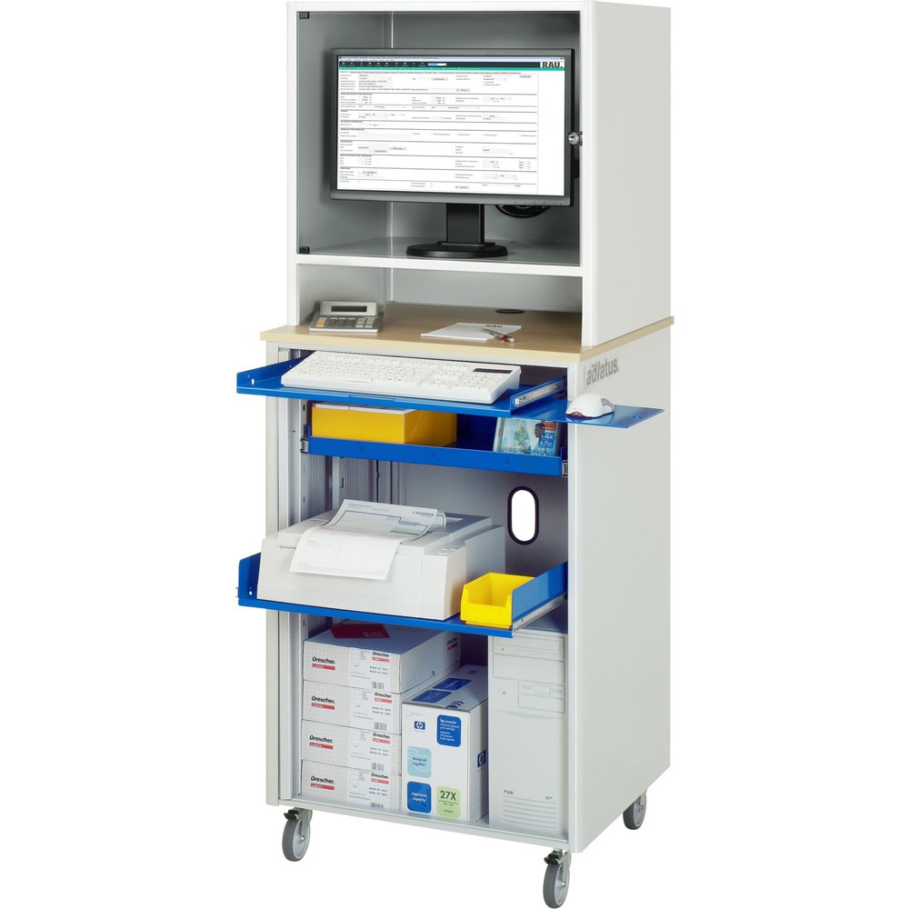 RAU Computer-Station, Tastaturauszug, 1 Schublade, mobil
