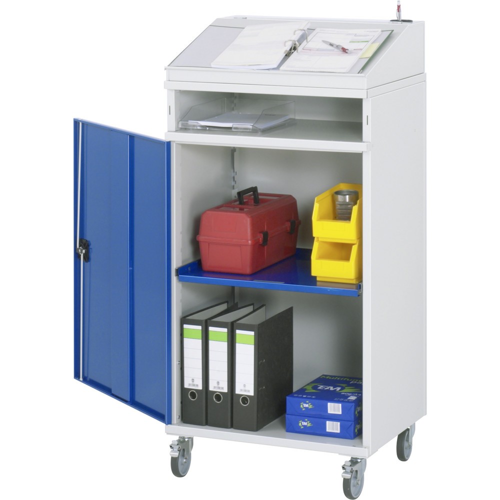 RAU mobiles Rollpult, HxBxT 1.235-1.345 x 650 x 520 mm, ohne Schubladen