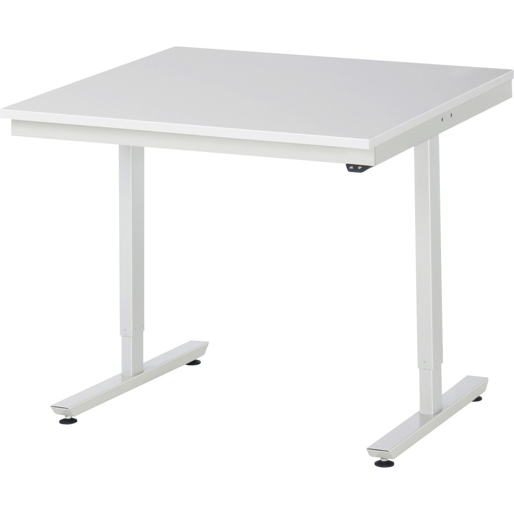 RAU elektrisch höhenverstellbarer Werktisch Serie adlatus 150, HxBxT 720-1.120 x 1.000 x 1.000 mm, Arbeitsplatte EGB-Melamin-Belag