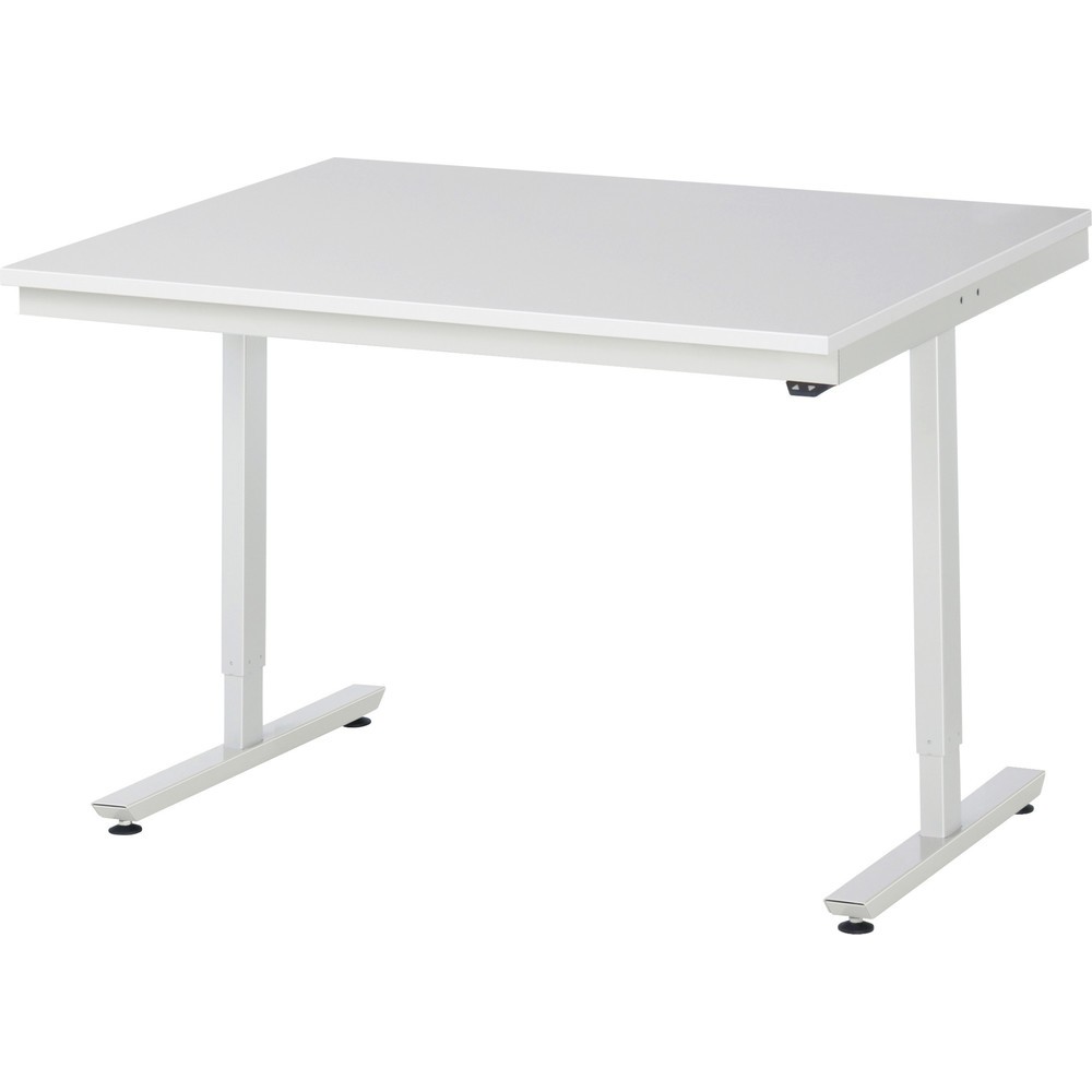 RAU elektrisch höhenverstellbarer Werktisch Serie adlatus 150, HxBxT 720-1.120 x 1.250 x 1.000 mm, Arbeitsplatte EGB-Melamin-Belag