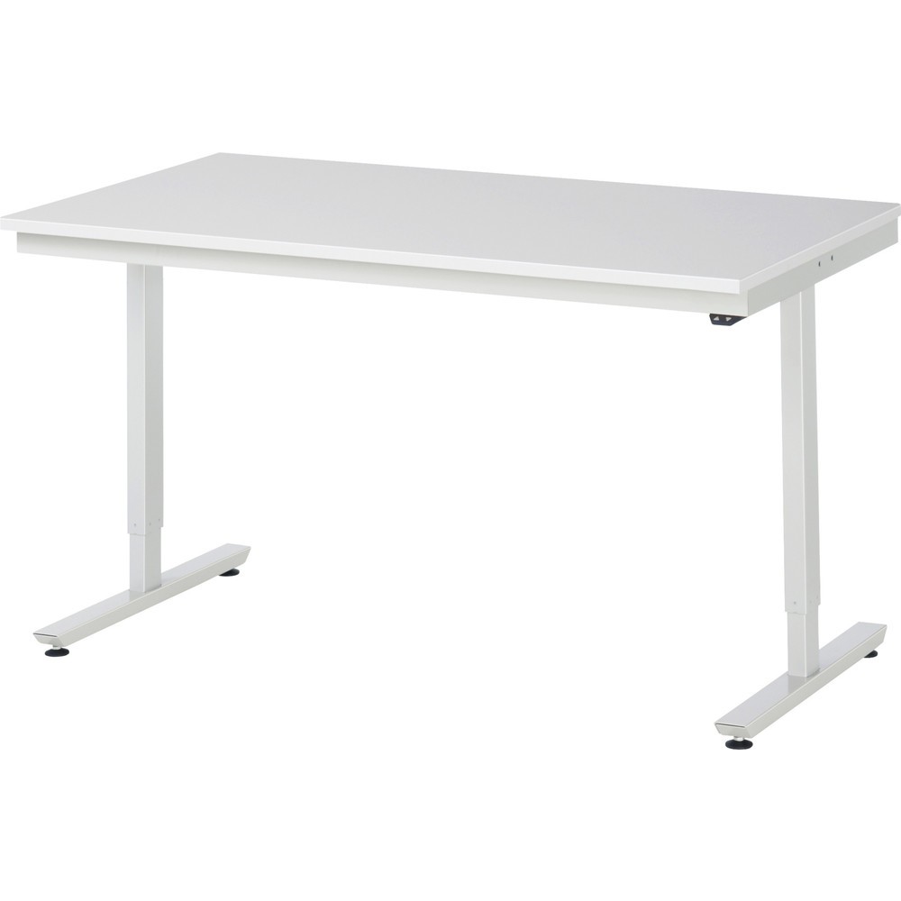RAU elektrisch höhenverstellbarer Werktisch Serie adlatus 150, HxBxT 720-1.120 x 1.500 x 800 mm, Arbeitsplatte EGB-Melamin-Belag