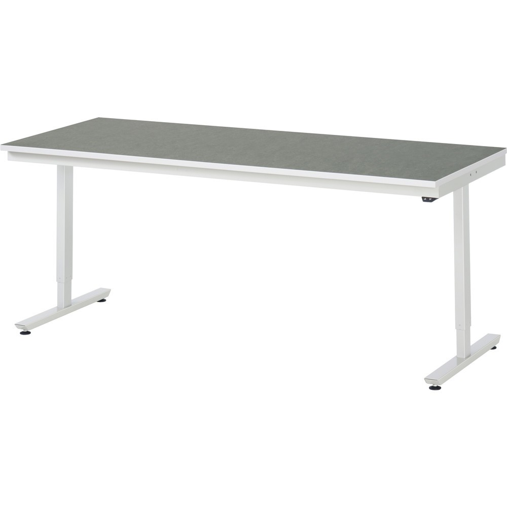 RAU elektrisch höhenverstellbarer Werktisch Serie adlatus 150, HxBxT 720-1.120 x 2.000 x 800 mm, Arbeitsplatte Universal-/Linoleum-Belag