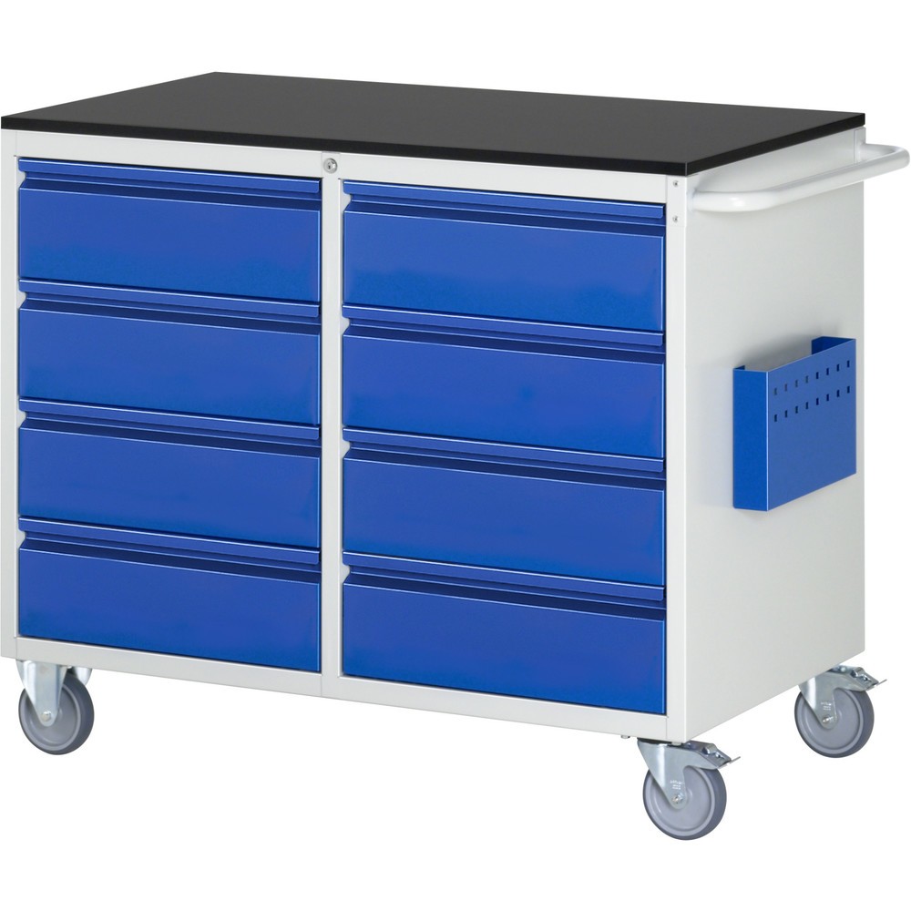 RAU Werkstattwagen Serie 7000, HxBxT 975 x 1.145 x 650 mm, 8 Schubladen 8 x 180 mm, Arbeitsplatte Melamin, Schubladen-TK 100 kg