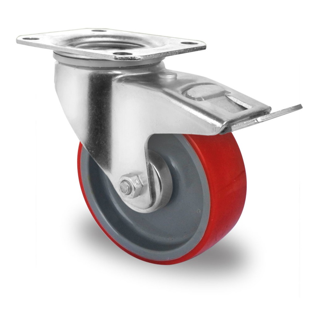 Lenkrolle PU Basic, inkl. Feststeller, Ø x Breite 100 x 32 mm, TK 150 kg
