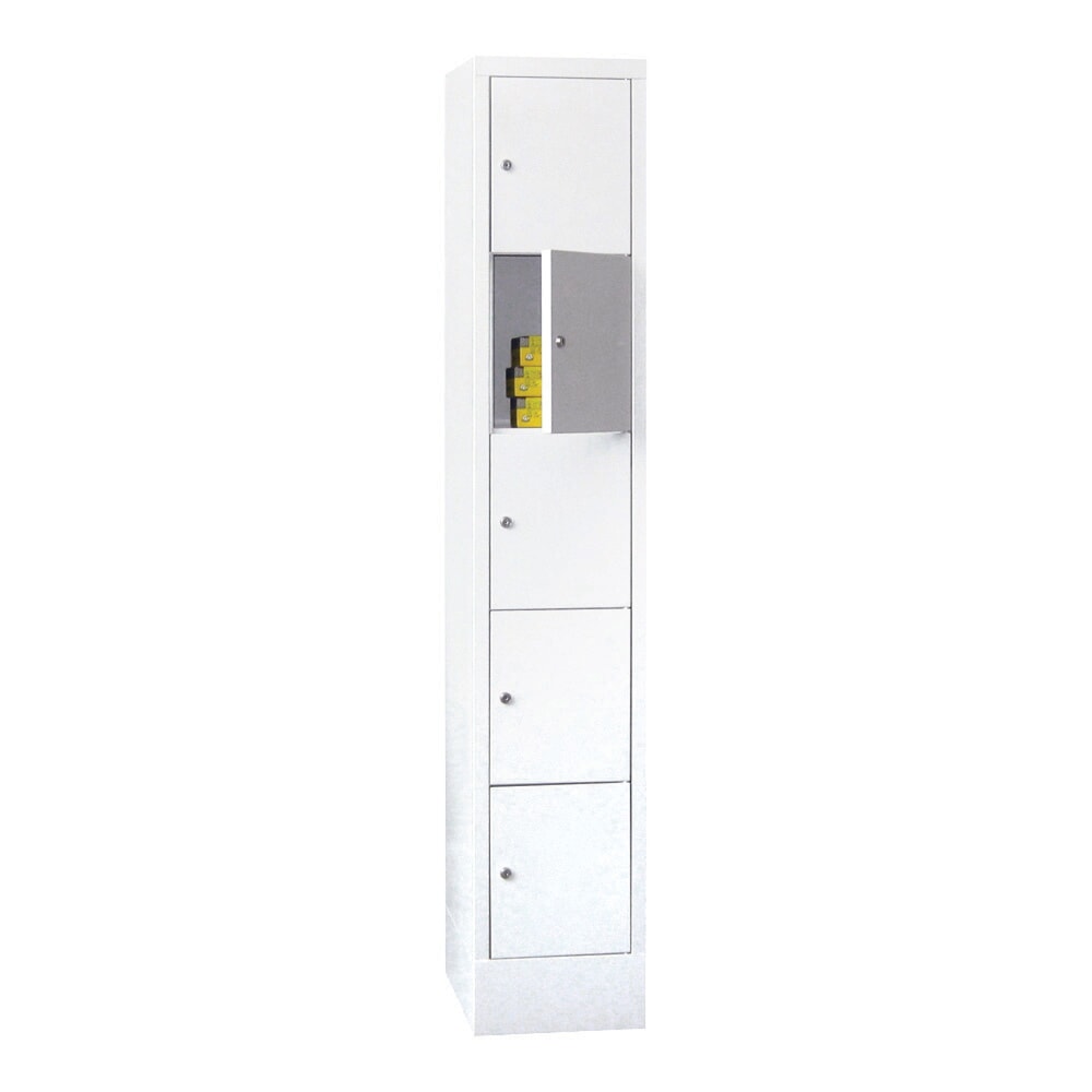 PAVOY Schließfachschrank mit Sockel, 4 Fachböden, HxBxT 1.850 x 300 x 500 mm