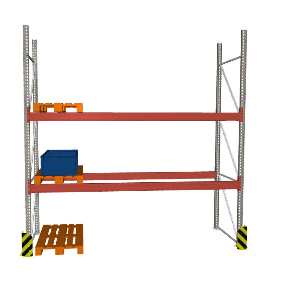 META MULTIPAL Palettenregal, Fachlast 3960 kg, 12 Palettenplätze, 2,7 m Höhe, 1 Feld
