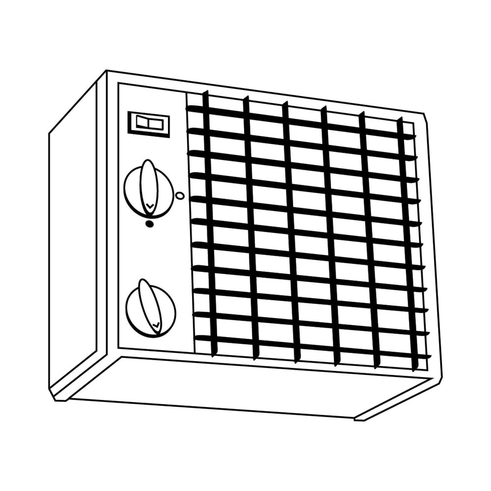 Industrieheizlüfter Cat für SAFE Tank Gefahrstoffcontainer WGK 1-3, HxBxT 255 x 335 x 276 mm