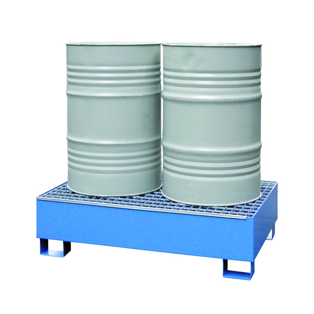 LaCont Auffangwanne, HxBxT 340 x 1250 x 820 mm, Ü-Zeichen, lackiert, RAL 5015 himmelblau