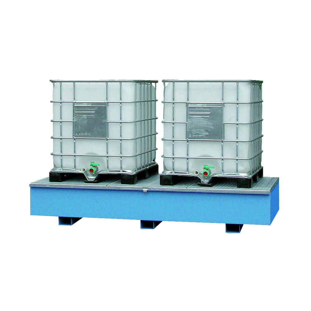 LaCont Auffangwanne, HxBxT 480 x 2.680 x 1.300 mm, Ü-Zeichen, lackiert, RAL 5015 himmelblau