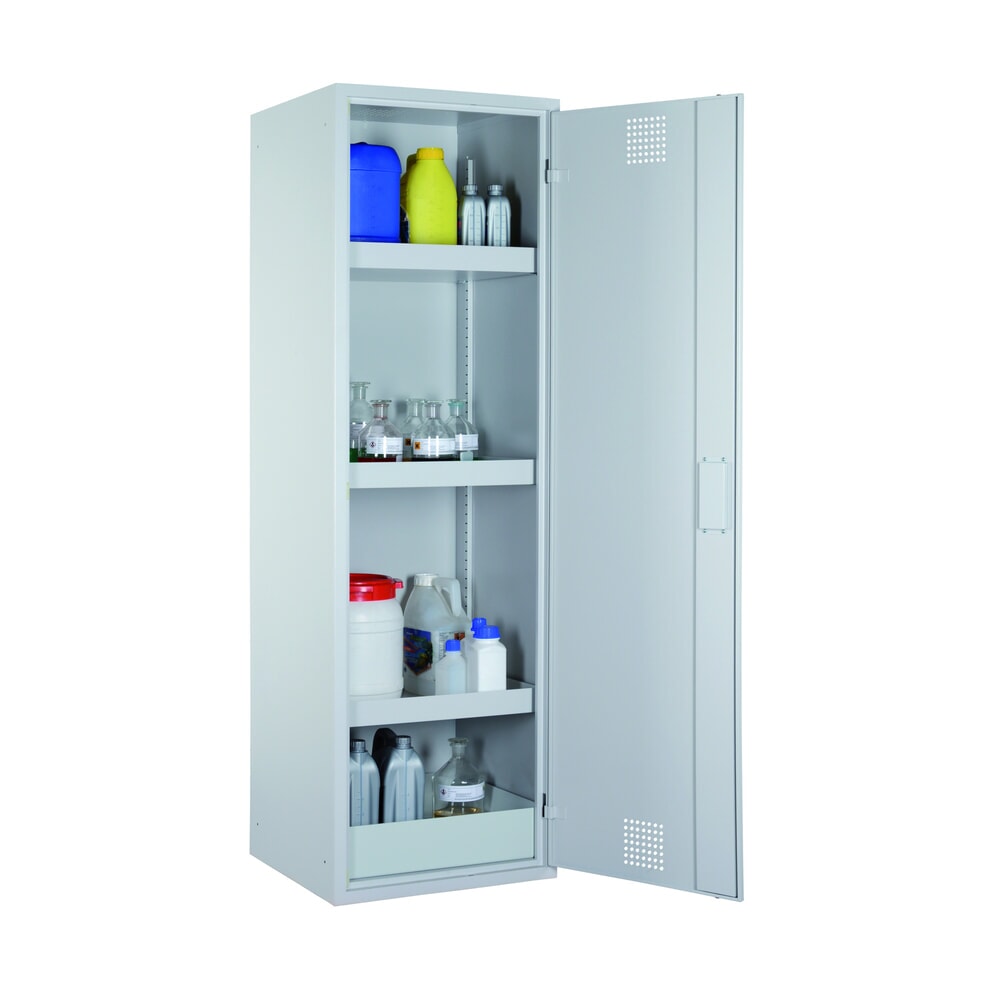 storeLAB Chemikalienschrank CHS 600, HxBxT 1935 x 600 x 570 mm, RAL 7035 lichtgrau, RAL 7035 lichtgrau